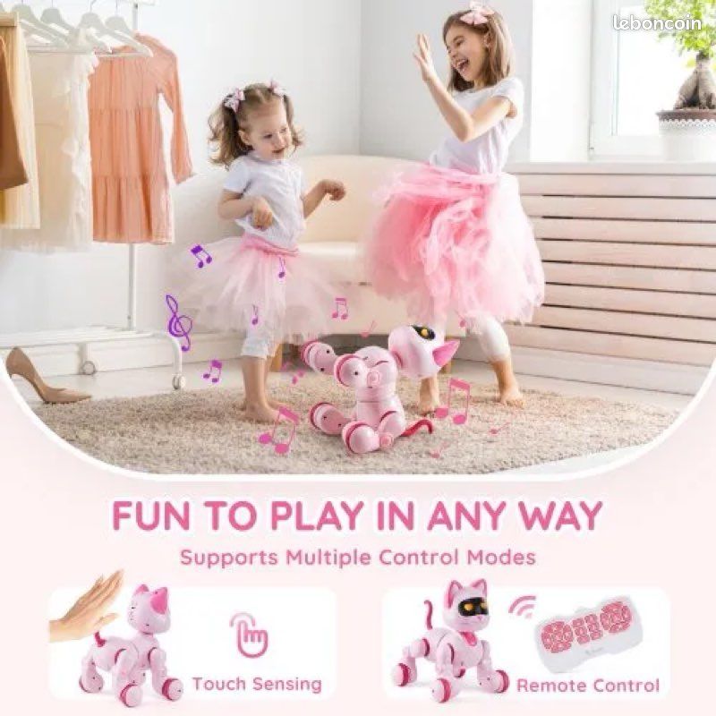VEVOR Robot Chien Télécommandé Intelligent Pour Enfants - Programmable, Suivi, Vocal, Dansant Et Interactif Dès 3 Ans