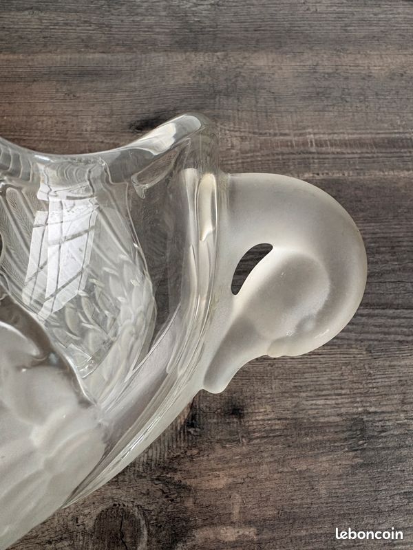 COUPE ART DÉCO Verre Moulé Pressé Décor d'oiseaux EUR 25,00 - FR