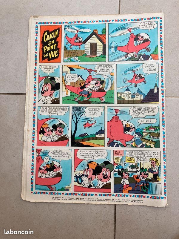 Bandes dessinées anciennes : journal de Mickey Numéros 711, 724, 747, 750, 752, 760, 764, 771, 773, 774 années 1966-1967 (Walt Disney) (image 9)