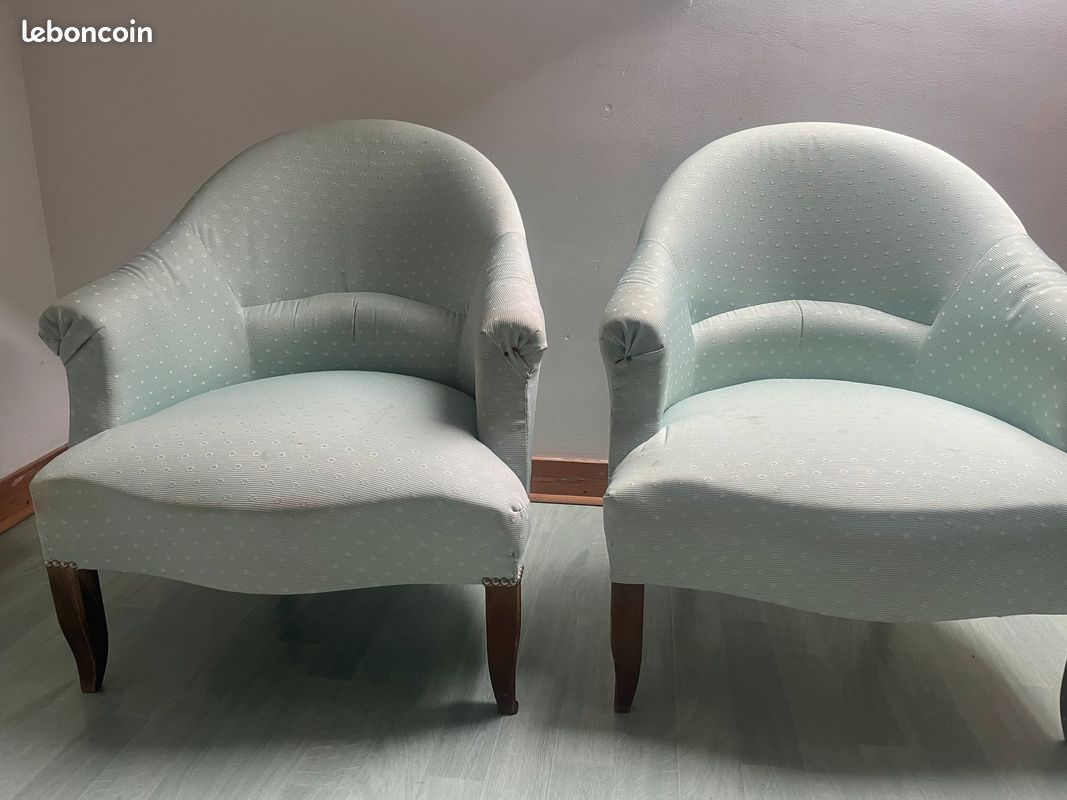 Fauteuils crapaud et banquette style Napoléon 3 (image 4)
