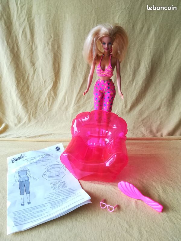 Barbie Avec Siège Gonflable - Collection 1999, état D'origine, Plastique Vintage