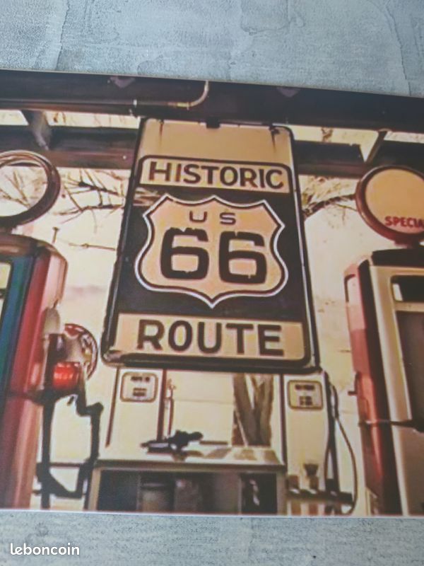 Plaques moto route 66 en étain - décoration - unique - rétro - harley - davidson