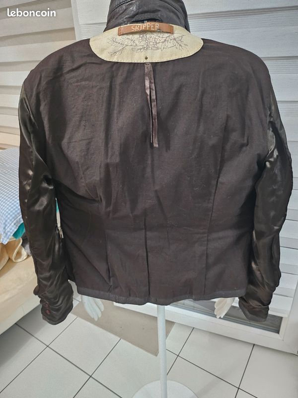 Veste cuir de super qualité skipper couleur marron taille 40 (image 10)