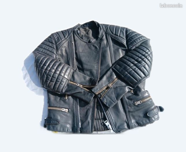 Blouson cuir vintage moto (image 1)