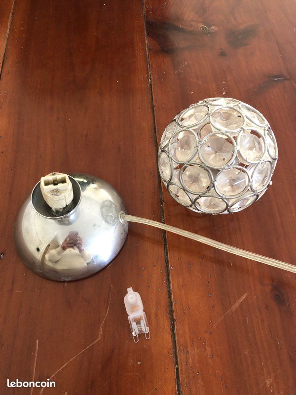 Petite lampe de chevet ou bureau en inox et boule disco (image 3)
