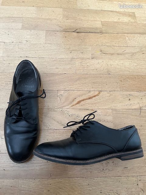 Paire de chaussures derbies noires femme cuir 39 Gémo (image 1)