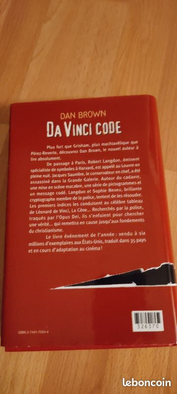 Livre Da Vinci Code (image 2)