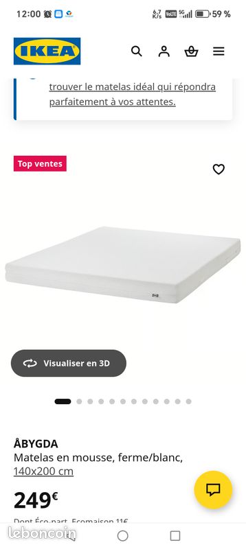 Matelas 140x 200 (image 1)