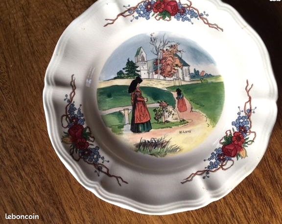 Assiette décorative Obernai Sarreguemines Alsace H Loux (image 1)