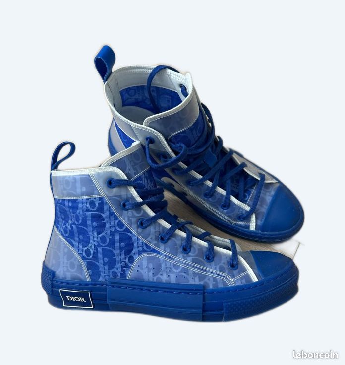 B23 High Top Sneaker Dior B23 Bleu Ciel Sneakers Dior Homme B23