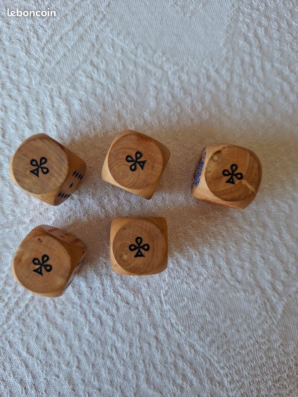 Ancien Jeu De Dés De Bar / Comptoir - Poker Rare Avec Sacoche - Très Bon état, 17+