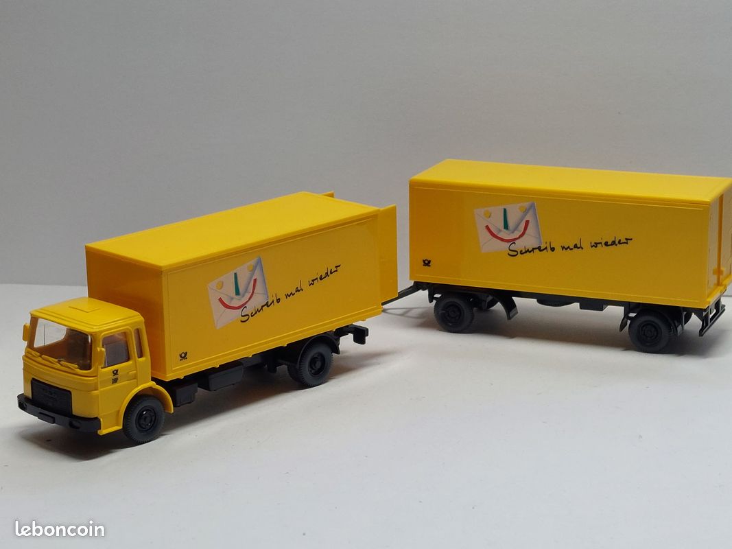 WIKING HO 1/87 CAMION MAN F90 REMORQUE 17111 TRANSIT TRANSPORT FLENSBURG NO BOX