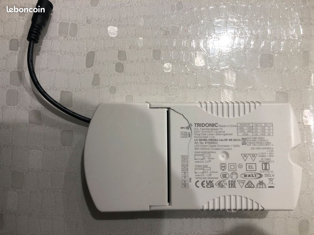 Alimentation LC 45/450-1050/54 O4A NF SR EXC3 impulsion LED TRIDONIC (image 3)