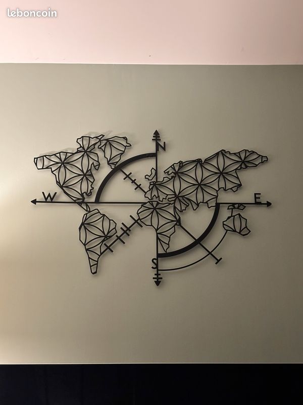 Map monde acier - Décoration murale (image 1)