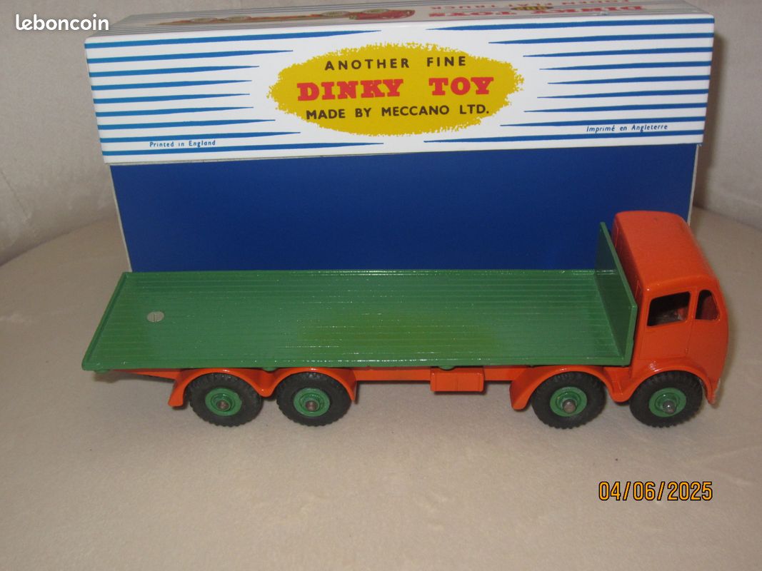 DINKY TOYS 902 FODEN FLAT TRUCK ORANGE/GRÜNE NIETRÜCKSEITE IN DER NÄHE VON