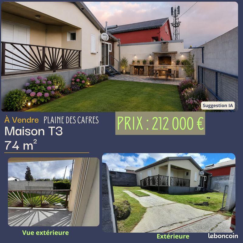 Maison 4 pièces 74 m² · à Le Tampon · 74 m² · 212 000 €