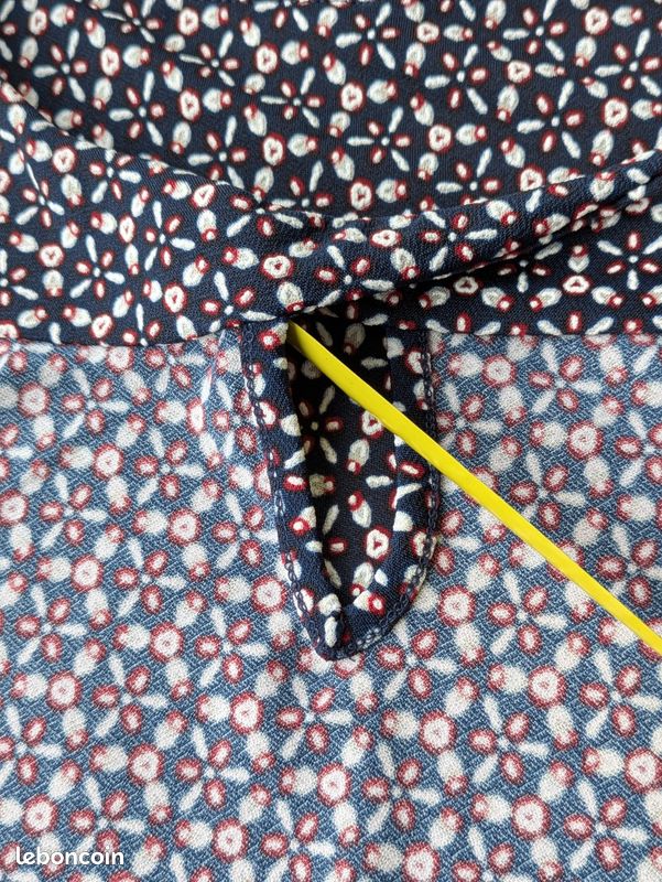 Tee shirt marine imprimé moléculaire bleu blanc rouge taille 36/38 tbe (image 14)