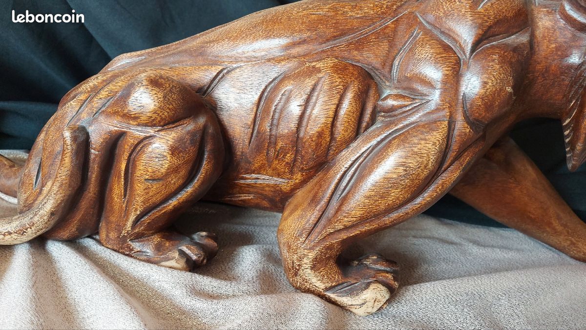 Panthère en bois sculpté 70 cm 50 euros (image 10)