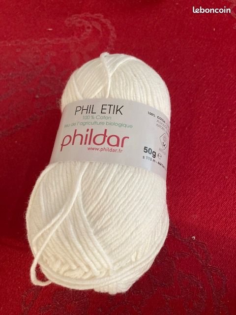 8 pelotes coton PHILDAR Phil Etik Blanc (image 4)