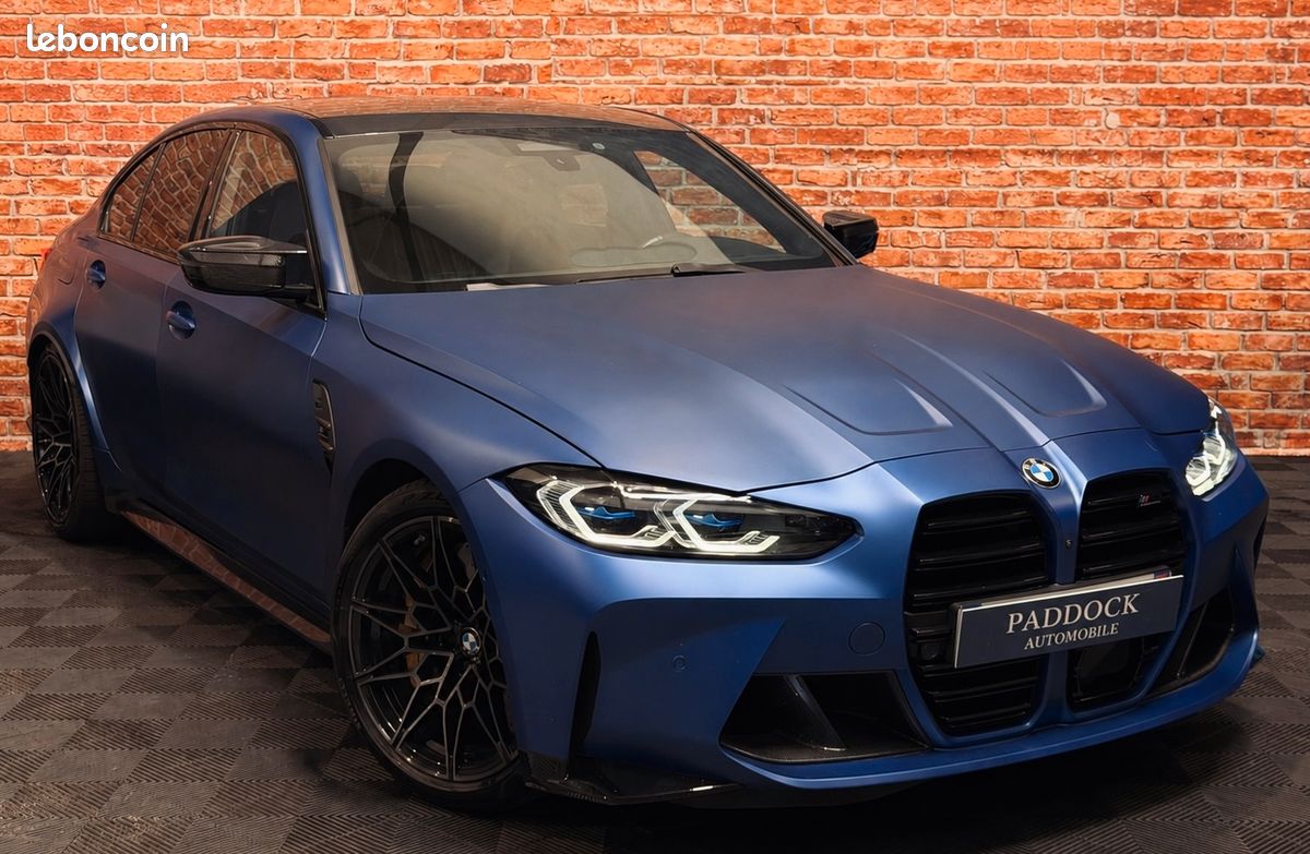 BMW M3 Competition 3.0 510 cv ( G80 ) - FROZEN PORTIMAO / H&K / PACK CARBONE / CERAMIQUES - IMMAT FRANCE (image 1)