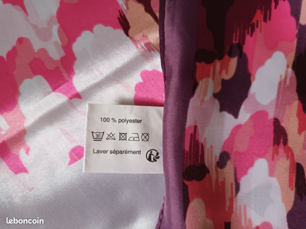Foulard Rodier rose violet blanc (image 6)