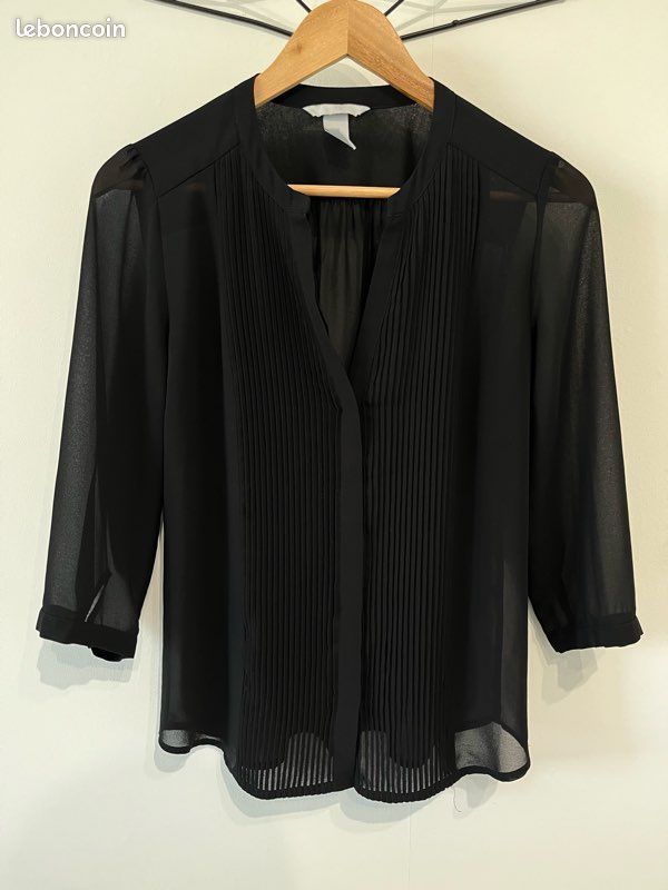 EDEN PARK Chemise noire en coton avec détails tricolores - H21CHECL0019