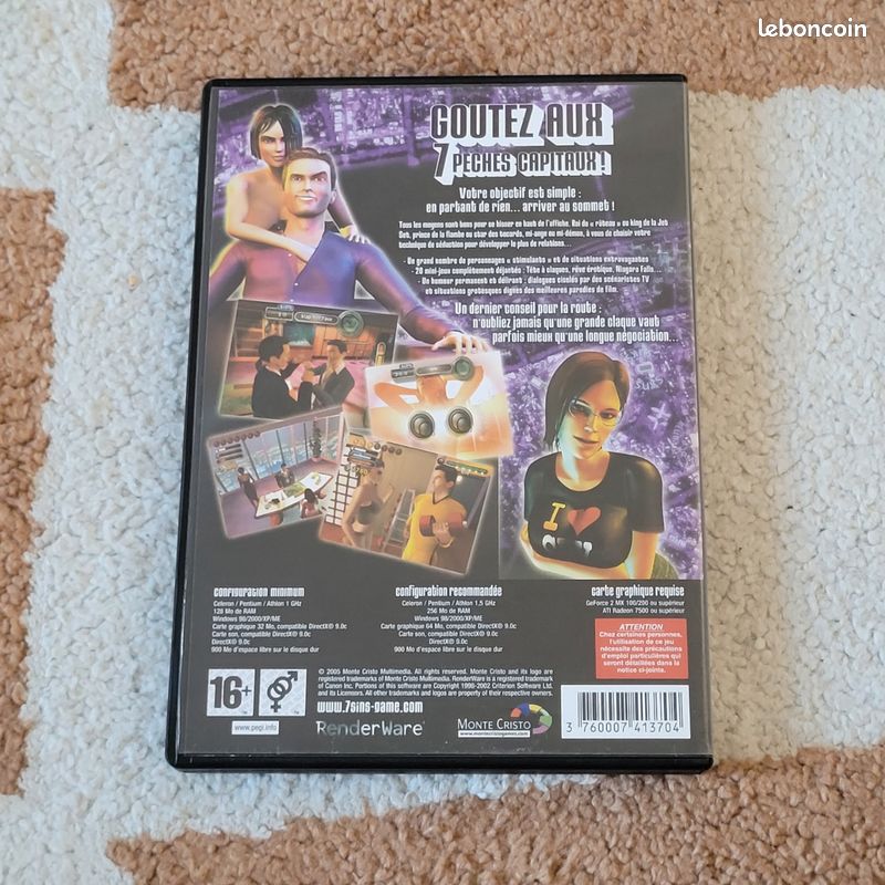 Jeu PC 7 Sins - Version Complète En Très Bon état