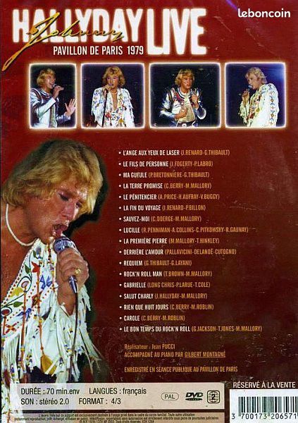 DVD NEUF Johnny HALLYDAY Live Pavillons De Paris 1979 (D14) (image 2)