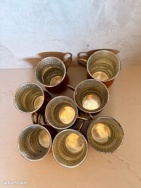 Lot 8 verre en cuivre (image 2)