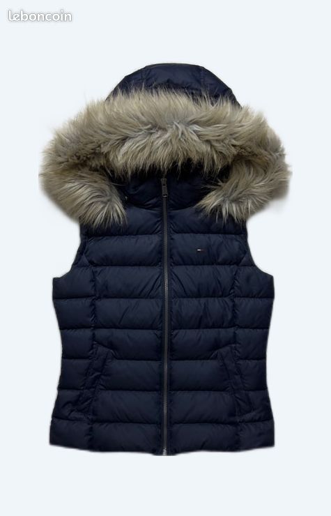 Sans Manche Doudoune Bleu Marine Femme Capuche Doudoune Sans