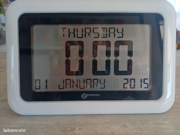 HURRISE Horloge à calendrier perpétuel Calendrier perpétuel alarme
