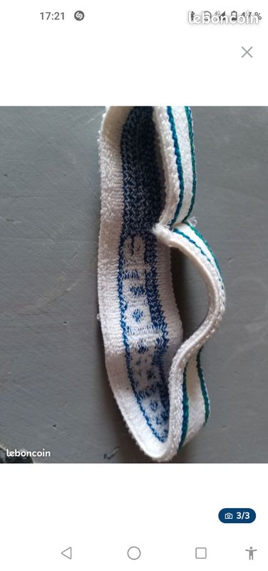 Bandeau Sportif Vintage - Patineur/Tennis - Coton Bleu - Neuf Emballage