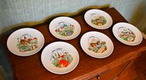 Assiettes à fromage ligne en porcelaine - set de 2 - buffle/vache - 21