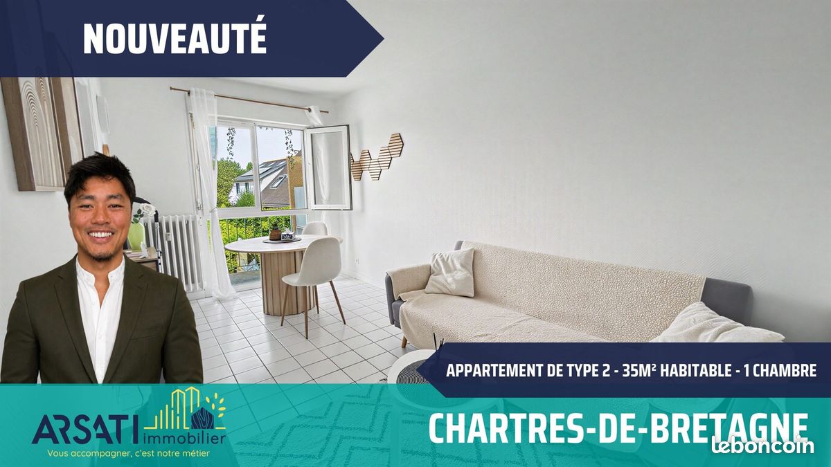Appartement 2 pièces 36 m² · à Chartres-de-Bretagne · 36 m² · 94 000 €