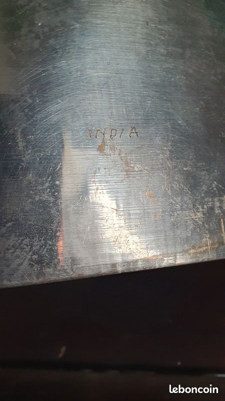 Boite indienne emaillée argente ciselé coffret india artisanat fait main ethnique ancien (image 5)