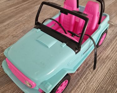 Barbie Voiture Buggy décapotable, véhicule Tout-Terrain Bleu et Rose - Jeux & Jouets