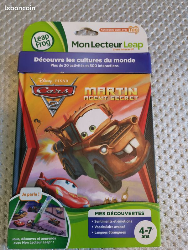 Livre interactif cars 2 martin agent secret leap frog (image 1)