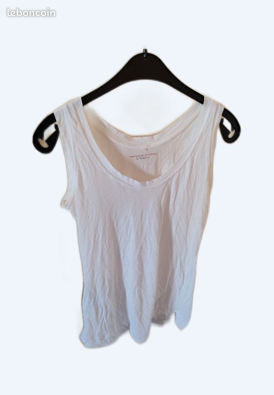 T-shirt blanc bi-matière pour femmes - Genious | Comptoir des Cotonniers