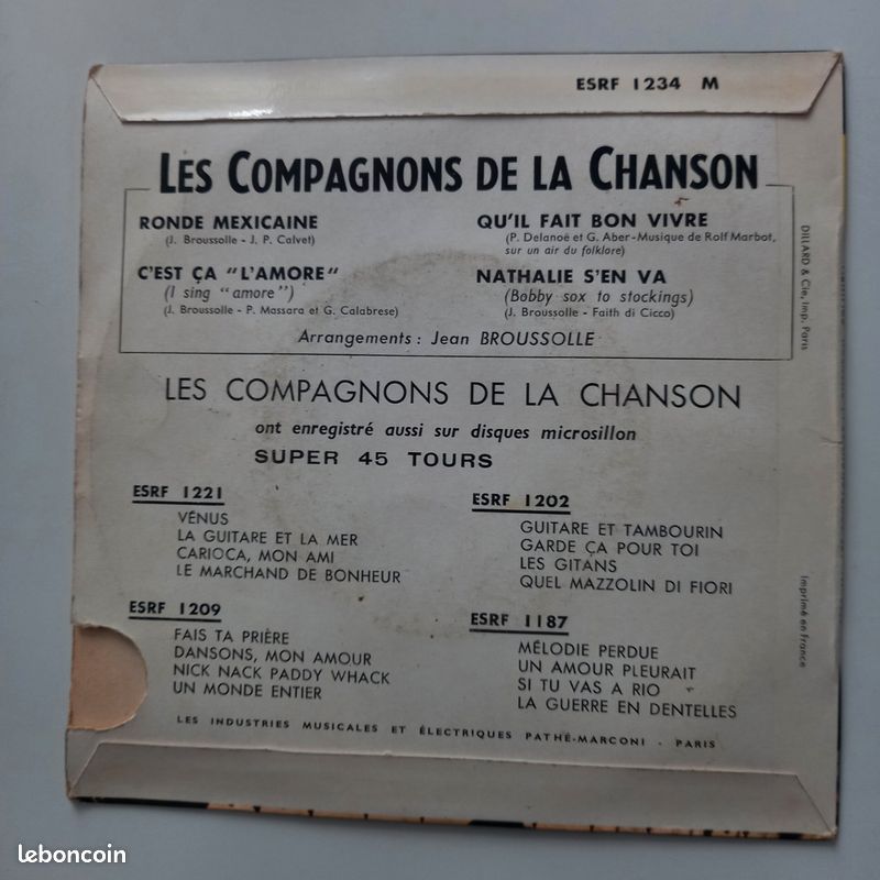 45 tours Les Compagnons de la chanson (image 2)