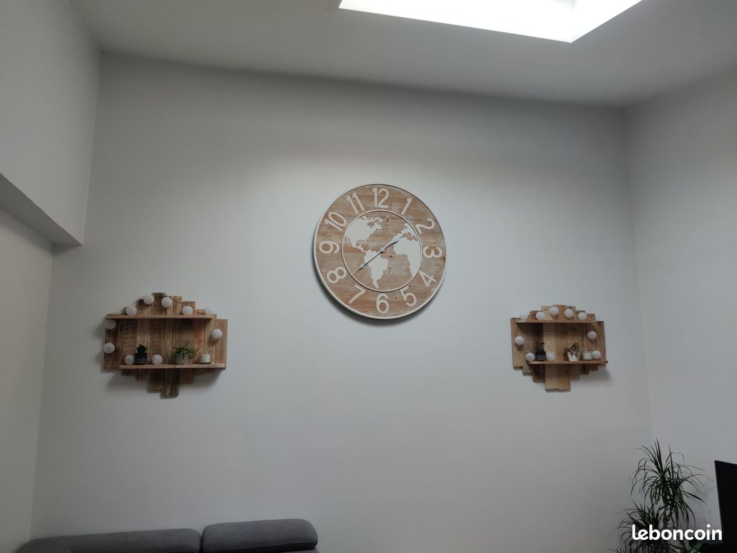 étagère, campagne, murale, bois, pin, palettes, recyclés, décoration, loft, vintage (image 10)