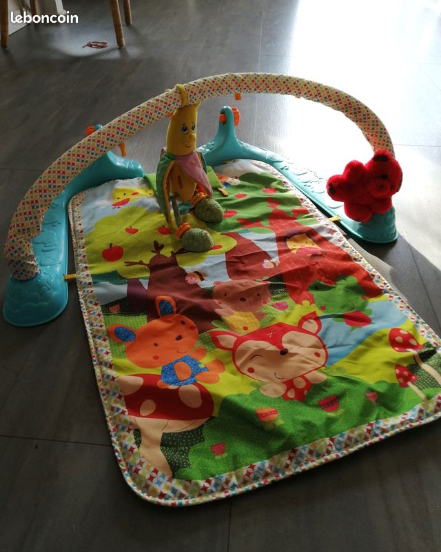 Doudou lapin rose, peluches (paris), tapis éveil avec arceau (image 16)