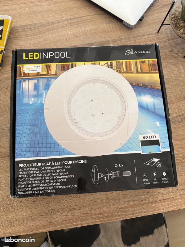 Projecteur led pour piscine seamaid, 60 led, 13 w, 1450 lumens, 6500 k (image 1)