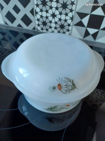 État Parfait Vintage/Arcopal France - Très belle assiette ronde 19cm- Decor bouquet de fleurs coquelicots, marguerites, bleuet..) - Arts de la table
