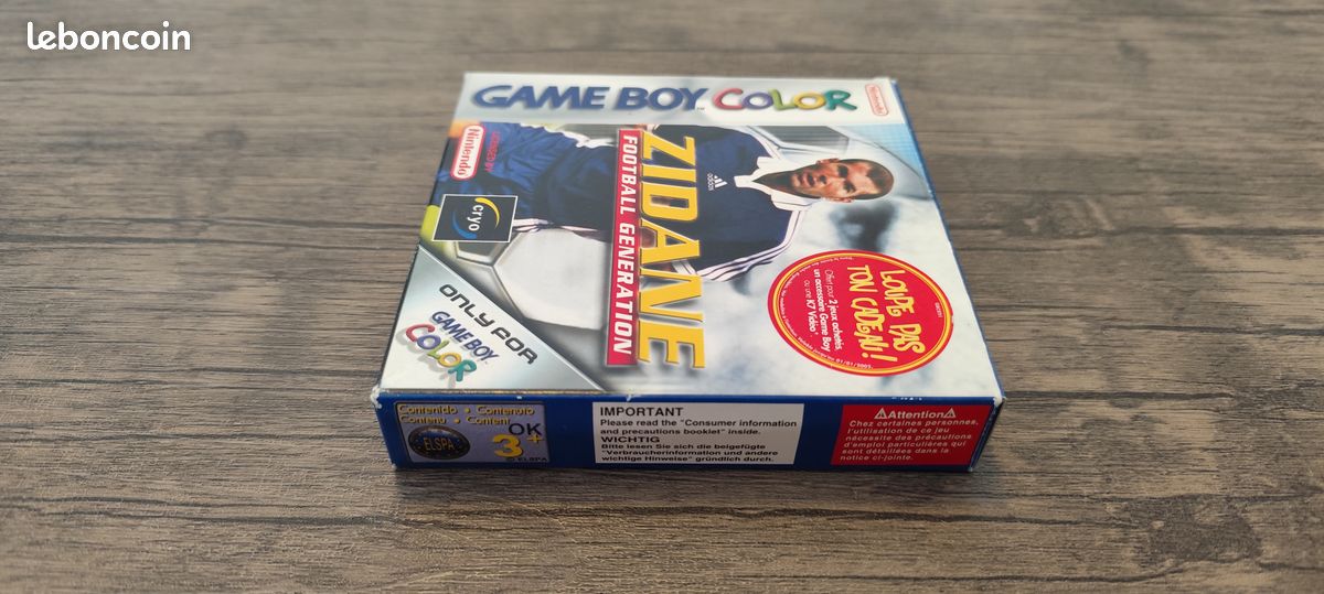 Jeu Vidéo ZIDANE Football Generation Pour Game Boy Color | Cartouche Rétro En Très Bon état