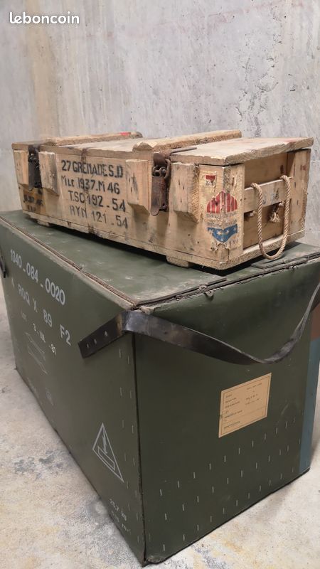 ARMÉE BOÎTE DE Transport Munitions Bois Celolak Haut Vintage Shabby