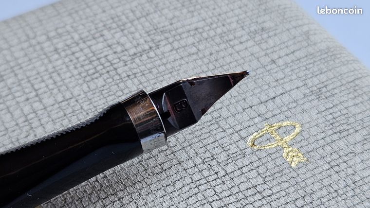 Stylo Plume Parker 75 Florence En Vermeil 925 - Plume Or 18 Carats - Cabochon Noir - Occasion