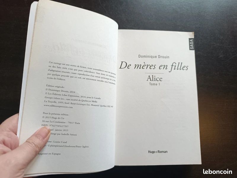 Livre DE MERES EN FILLE : Alice - Tome 1 - Dominique Drouin (image 2)