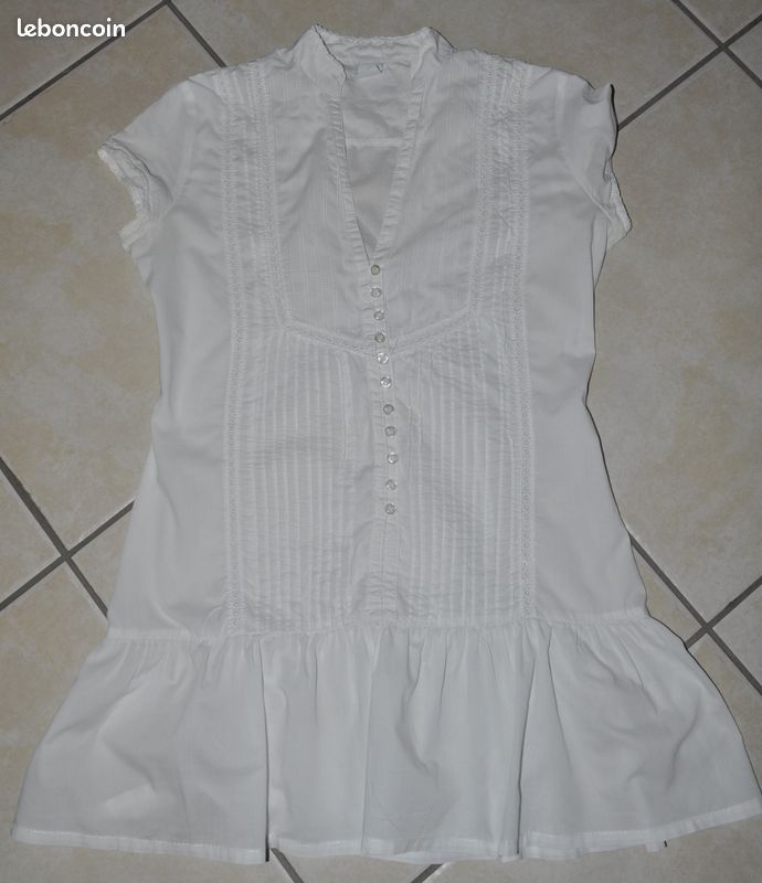 Haut blanc à petits boutons, Camaïeu (image 2)