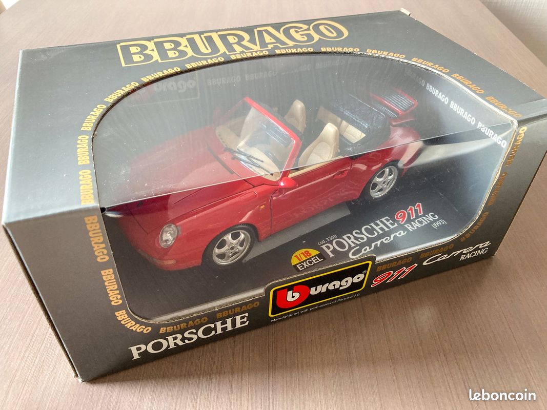 PORSCHE 911 CARRERA 1993 Racing White 1:18 Burago Diecast Made in Italy