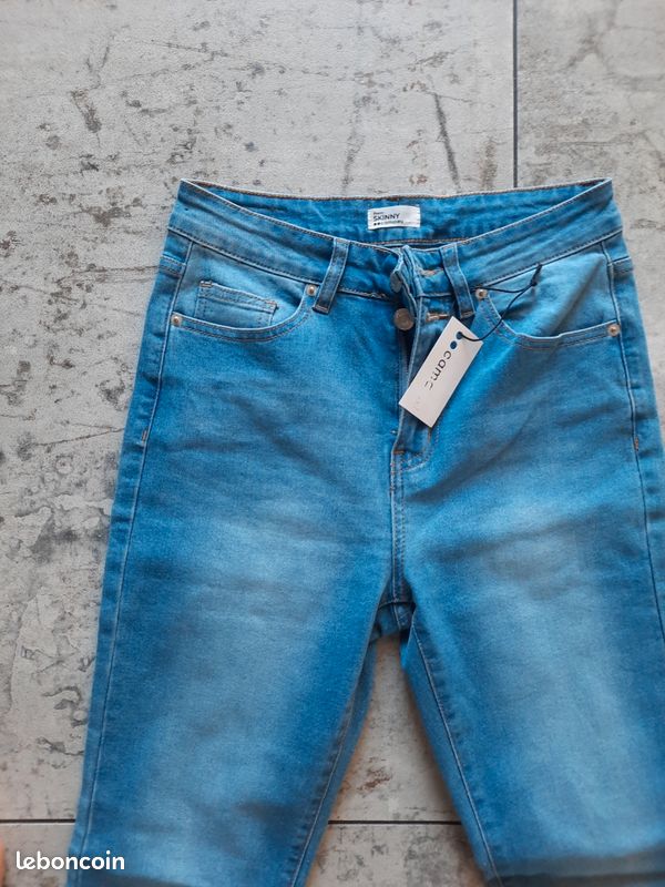 Jean Skinny Femme Camaïeu Taille 38 Bleu - Comme Neuf, Peu Porté